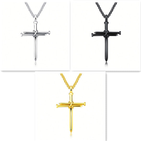 Stainless Steel Titanium Steel Alloy Nail Necklace Product Information: Style: Vintage Material: stainless steel titanium steel alloy Treatment process: baking varnish Type: Necklace Style: Unisex Style: domineering Pendant length 45mm*width 25mm Stainles