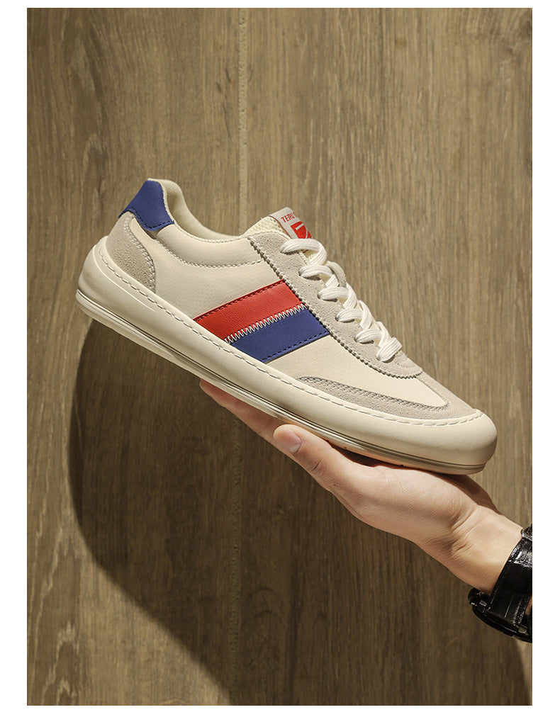 All-matching Comfortable New Casual Wearproof Board Shoes Product information: Pattern: solid color Lining material: PU Applicable sports: Universal Color: white and blue, apricot Upper height: low top Heel height: flat heel Heel shape: flat heel Size: 39