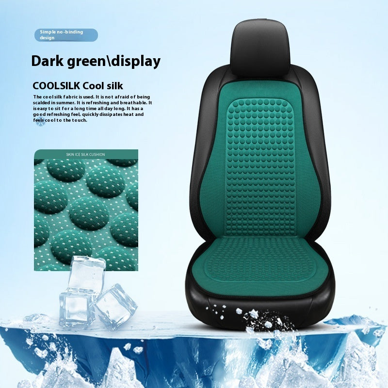 Cool Silk Tie-free Seat Cushion Car Frontco-driving Single Massage Product information: Color: Carbon Black, fashion Gray, wine red, dark green, eye-catching blue Function: massage, decoration, other Filler: synthetic fiber Style: flat Applicable season: