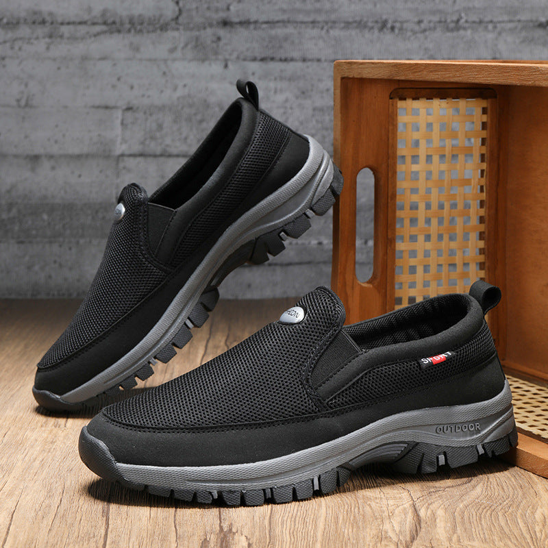 Men's Lightweight Outdoor Low-top Flats Product information: Pattern: stripes Color: HS-2028 Blue, HS-2028 Brown, HS-2028 Black Heel height: flat heel Size: 39, 40, 41, 42, 43, 44, 45, 46, 47 Cutting depth: shallow mouth (less than 7cm) Sole material: rub