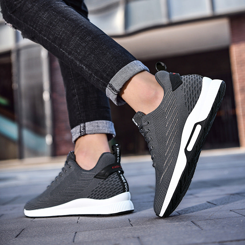 Summer Low-top Lace-up Breathable Leisure Sports Flying Woven Shoes Product information: Applicable sports: Universal Color: black, beige, gray, dark blue Upper height: low top Heel height: flat heel Size: 37, 38, 39, 40, 41, 42, 43, 44 Sole craft: inject