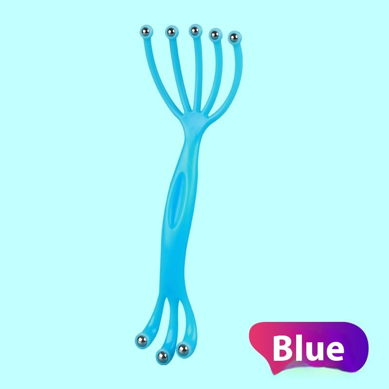 Manual 12-claw Rotating Ball Scalp Massager Product information: Applicable scenario: health massage Specification: 12-claw ball Shape: pink, black, blue, double-headed pink, double-headed Blue Packing list: Head massager X1pcs Product Image: Manual 12-cl