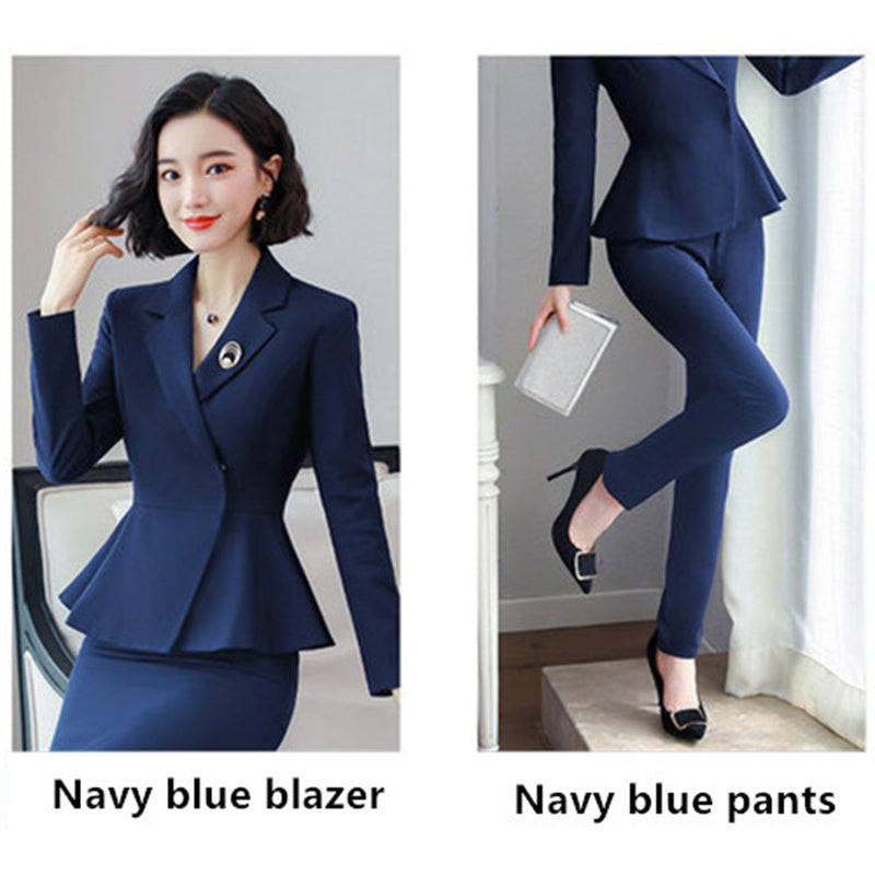 Fashion Small Fragrant Wind Suits Work Clothes Product information: Material: polyester fiber Style: simple and stylish Features: solid color Colour: black, blue Size Information: Note: 1. Asian sizes are 1 to 2 sizes smaller than European and American pe