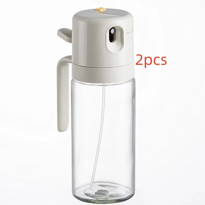 2 In 1 Oil Sprayer Bottle BBQ Cooking Oil Dispenser Olive Oil Pourers Sprayer Kitchen Baking Oil Mister Vinegar Bottle Overview: 1. Automatic Opening and Closing: The Olive Oil Spray Bottle lets you pour oil with a single hand. It has a smart design that