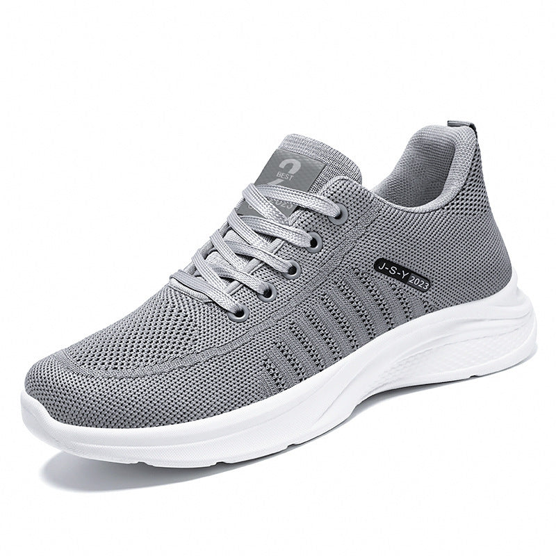 Summer New Fly Woven Mesh Breathable Shoes Comfortable Casual Product information: Pattern: stripes Applicable sports: Hiking Color: black, gray Upper height: low top Heel height: flat heel Heel shape: flat heel Size: 39, 40, 41, 42, 43, 44 Sole craft: in