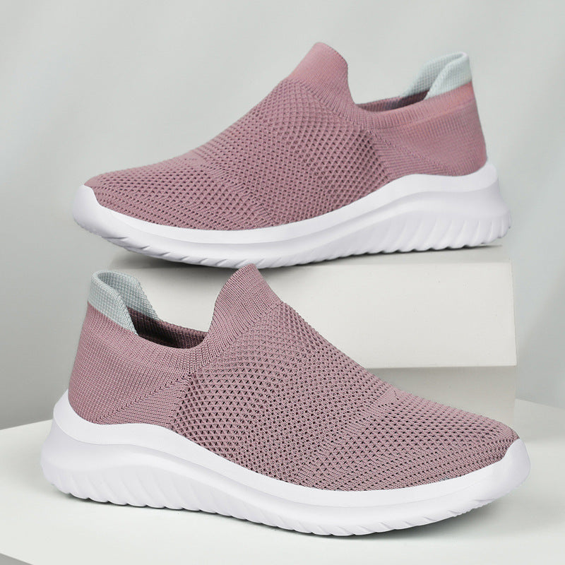 Flying Woven Women's Shoes Mesh Shoes Plus Size Casual Mesh Sneaker Product information: Color: Flyknit 229 all black, Flyknit 229 black and white, Flyknit 229 Gray, Flyknit 229 khaki, Flyknit 229 pink, Flyknit 229 apple green, Flyknit 229 purple Heel hei