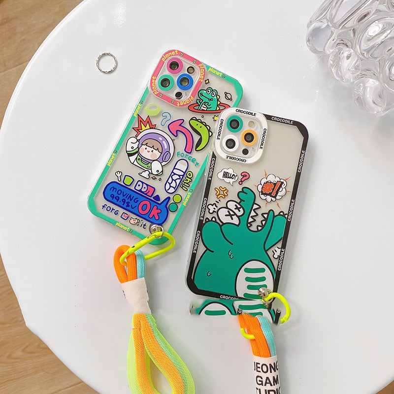 Lanyard Angel Eye Phone Case 11 Phone Case Overview: Remarks: Non-Apple brand products, compatible with IPhone models Specification: Size: New Design All-inclusive Glass Case for iPhone Xr, Material:TPU Design: Cartoon Graffiti Japanese and Korean Package