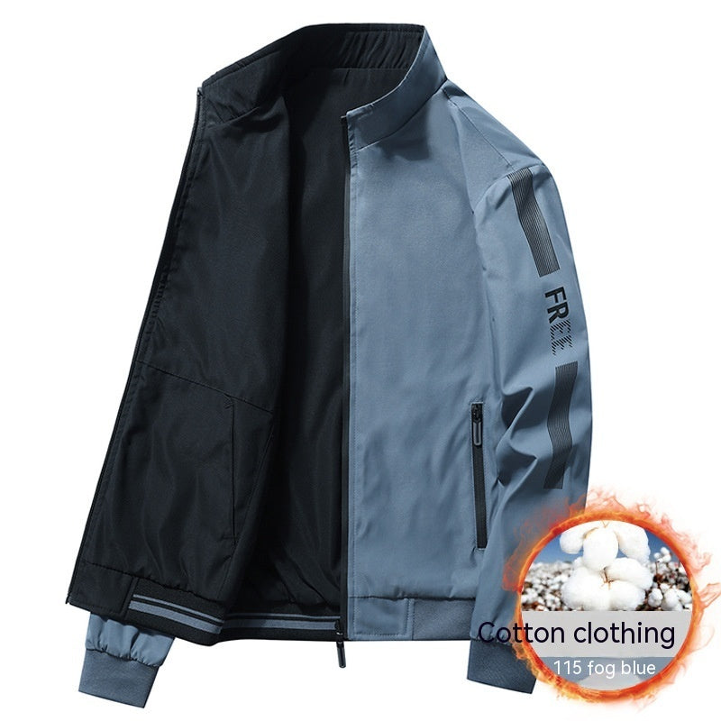 Casual Loose Pilot Double-sided Baseball Uniform Men Product information: Pattern: striped, solid color Color: khaki spring and autumn, navy blue-spring and autumn, dark gray-spring and autumn, cloudy blue-spring and autumn, khaki cotton clothing, navy bl