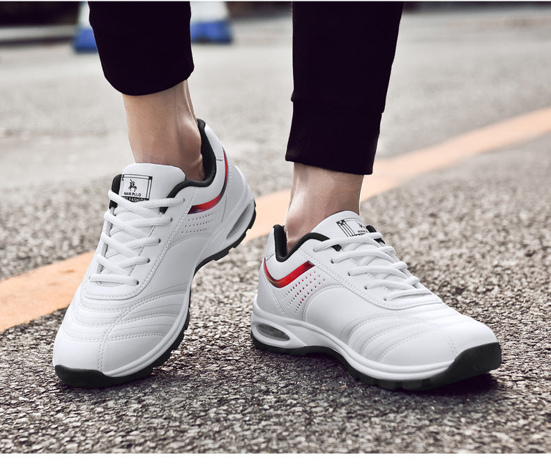 Lightweight Breathable Casual Shoes Running Sneaker Product information: Color: white, black gold, black and red Heel height: flat heel Size: 38, 39, 40, 41, 42, 43, 44, 45 Sole craft: viscose shoes Cutting depth: shallow mouth (less than 7cm) Toe holder