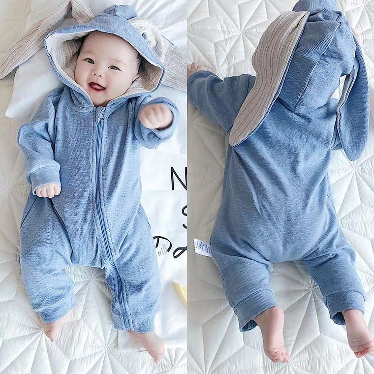 Baby Rompers Jumpsuit Newborn Clothing Material: COTTON Pattern Type: Solid Department Name: Baby Collar: O-Neck Closure Type: zipper Item Type: Rompers Gender: Unisex Sleeve Length(cm): Full Fit: Fits true to size, take your normal size Material Composit