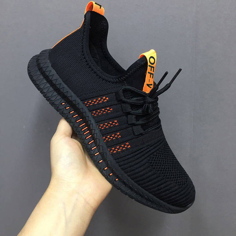 Soft sole casual breathable flying woven mesh shoes 1.100% brand new men's shoes 2. Color: view picture 3. Size: CN size 39-44. Due to manual measurement, please allow 0.5cm difference (all sizes All are in centimeters, please note that 1cm = 0.39inch) 4.