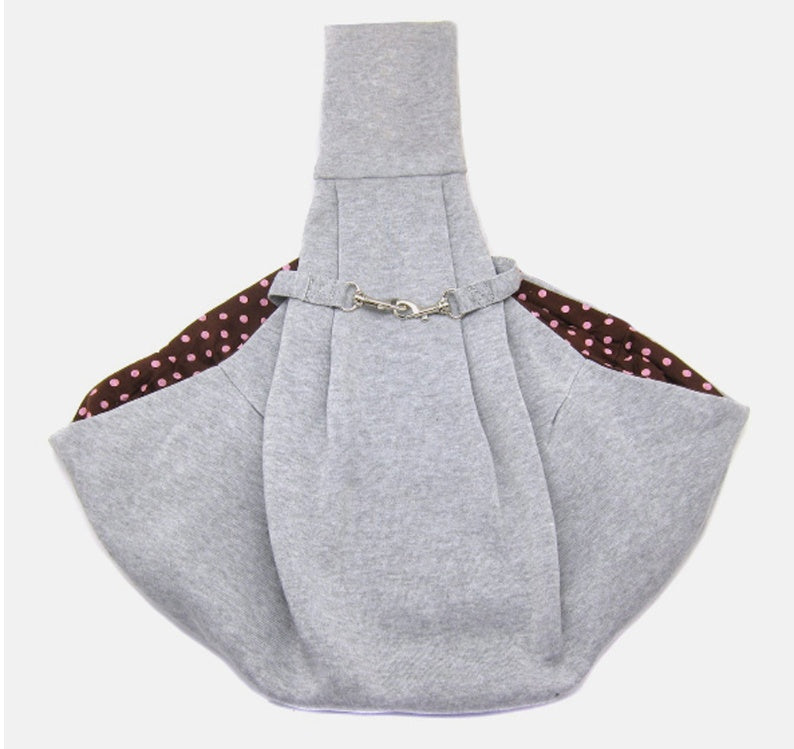 Pet shoulder bag foldable pet bag Product information: Material: cotton and hemp Lining material: printed knitted fabric Hardness: soft Color: pink, gray, blue, Canvas lake blue Size: height 70CM (including shoulder strap) width 50CM Packing list: Crossbo
