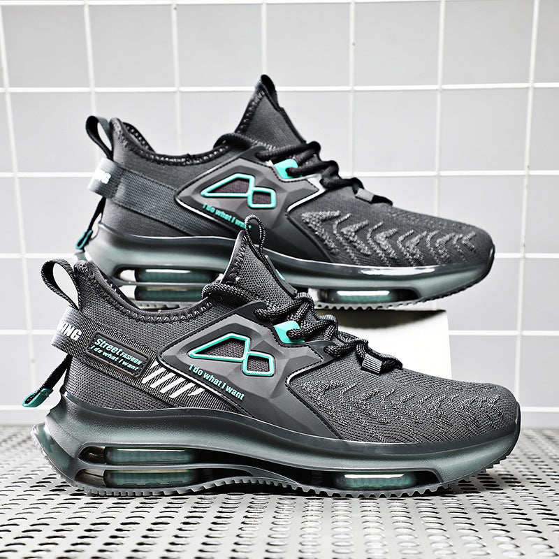 Casual Flying Woven Black Running Shoes Product information: Pattern: solid color Lining material: Mesh Color: Black orange, black, dark gray Upper height: low top Heel height: low heel (1-3CM) Heel shape: height increasing insole Size: 39,40,41,42,43,44,