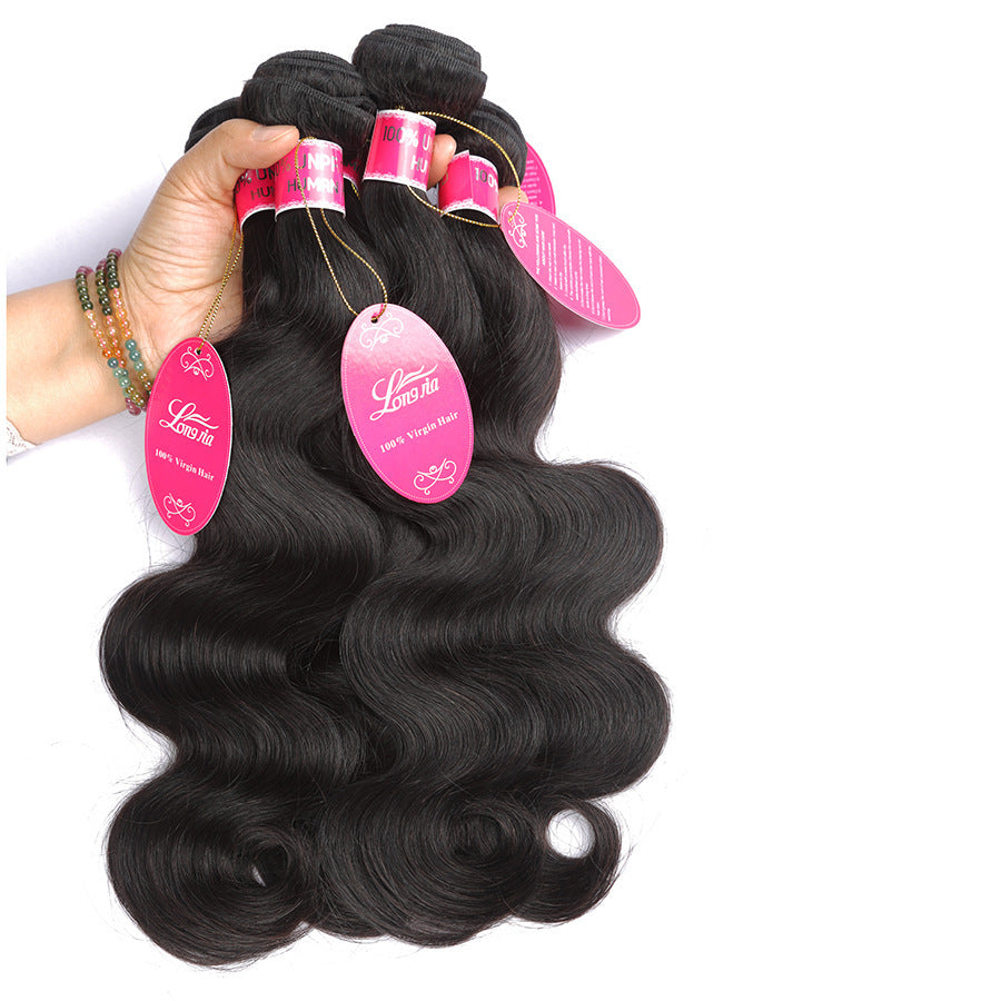 Wig hair weave Treatment process: mechanism Wig length: medium long hair Can it be dyed and ironed: it can be dyed Hair material: real hair Applicable skin tone: any skin tone Applicable face shape: any face shape Bang type: Long bangs Wig hair weave Trea