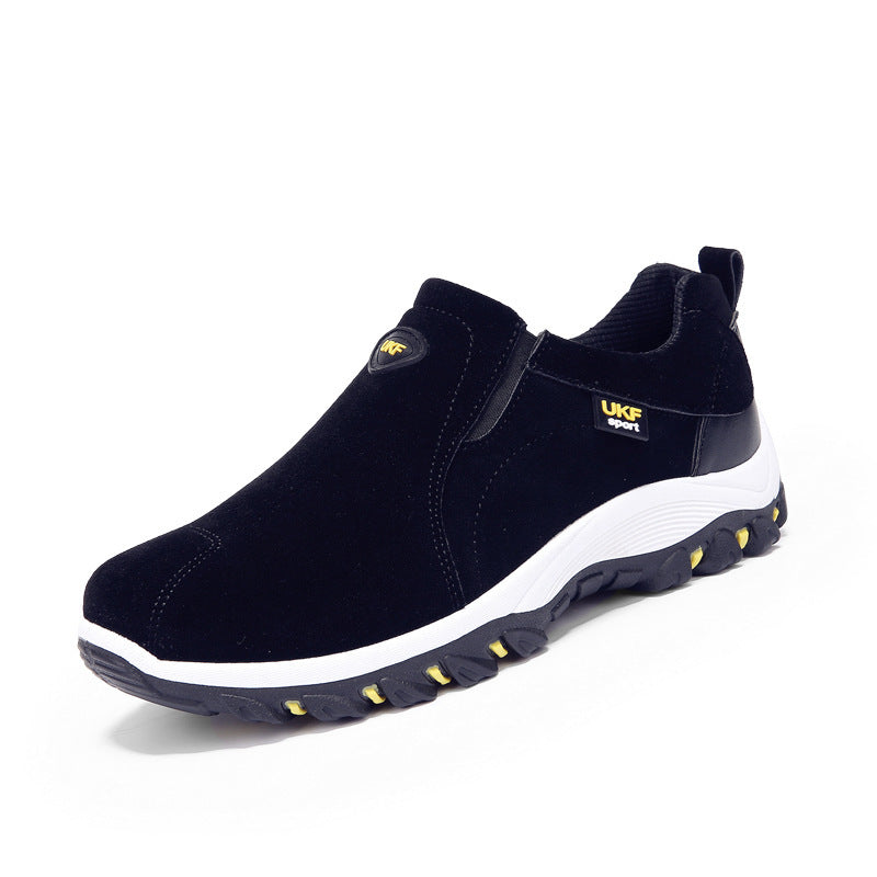 Mountain shoes outdoor men's shoes lazy shoes Upper material: suede Inner material: PU Suitable season: four seasons Sole material: plastic Product style: men's casual fashion Shoe size: 39-44 Mountain shoes outdoor men's shoes lazy shoes Upper material: