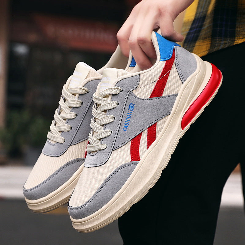 men shoes four seasons fashion casual sneakers Product category: platform shoes Opening depth: shallow mouth (below 7cm) Applicable age: youth (18-40 years old) Suitable season: summer, spring, autumn Popular elements: color matching Style: fashion Applic