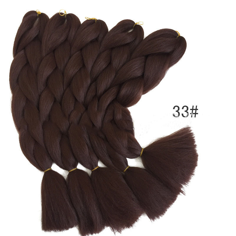 Hair extension braided hair Product information: Hair type: Crochet Braids Jumbo Braiding hair Crochet braid: Jumbo Braiding hair for Kids And Female Crochet Braids Material Grade: High Temperature Fiber Texture: Straight Items per Package: 1 strands/pack