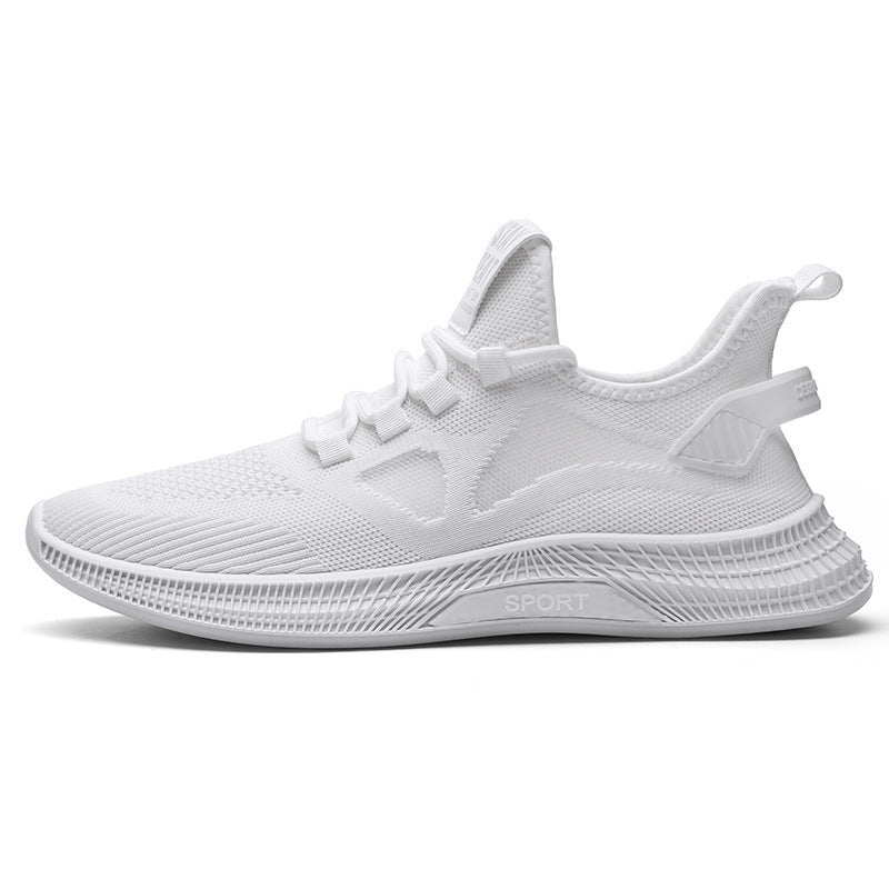 Low-top fly-woven breathable coconut shoes Style: Sports Function: Light pattern: plain Upper material: mesh Sole Material: Rubber Applicable sports: General How to wear: Front tie Heel shape: flat heel Opening depth: shallow mouth (below 7cm) Upper heigh