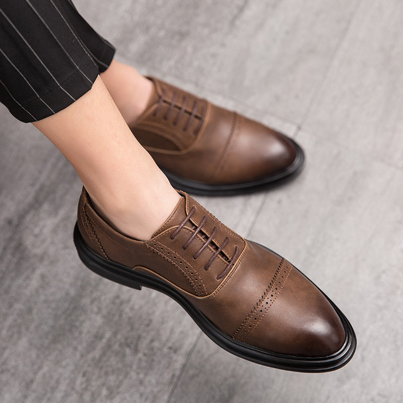 Summer breathable leather shoes Pattern: solid Style: Business Subdivision style: business dress is popular Element: Leather panel Heel height: low heel (1-3cm) Summer breathable leather shoes Pattern: solid Style: Business Subdivision style: business dre
