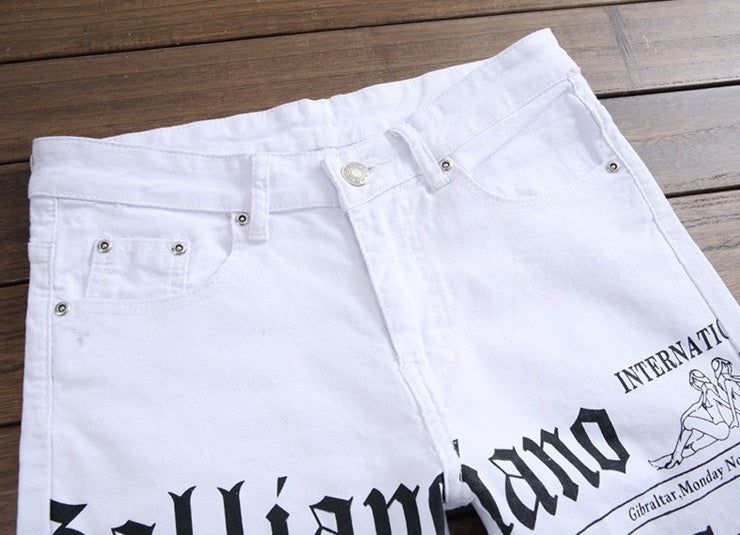 Newspaper jeans 1. Asian sizes are 1 to 2 sizes smaller than European and American people. Choose the larger size if your size between two sizes. Please allow 2-3cm differences due to manual measurement. 2. Please check the size chart carefully before you