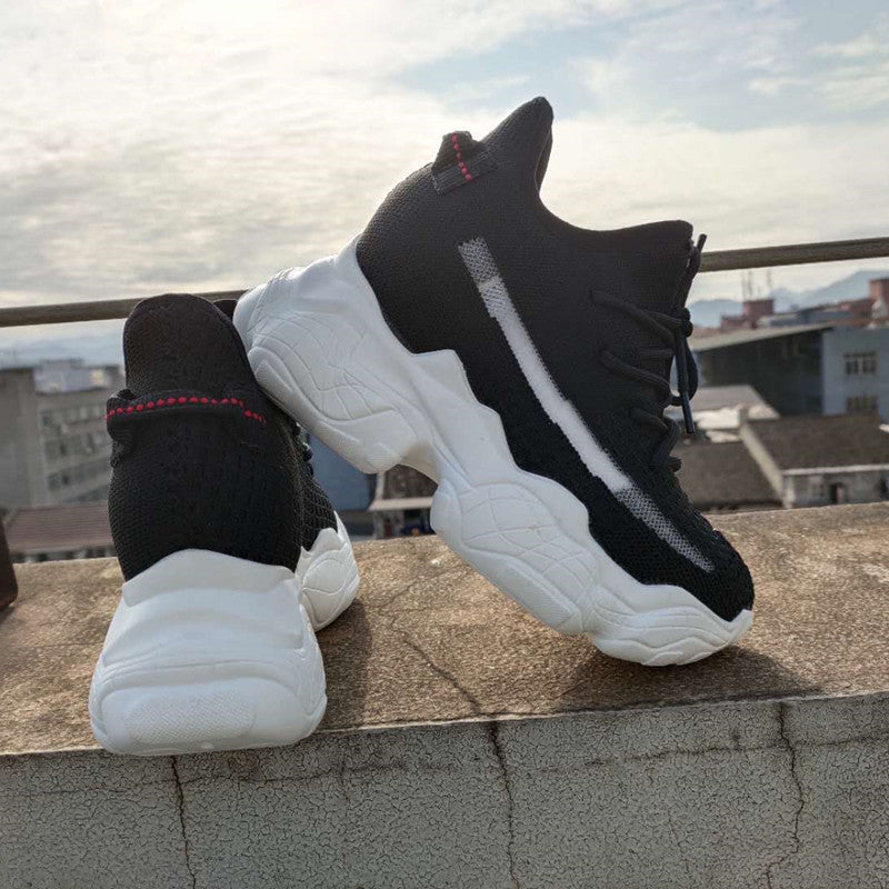 Flying woven sports shoes high-heeled shoes breathable Size: 35-39 Heel height: 6CM Upper: Flying Woven Color: white/grey Sole: polyurethane Internal increase: 2CM Insole material: EVA Flying woven sports shoes high-heeled shoes breathable Size: 35-39 Hee