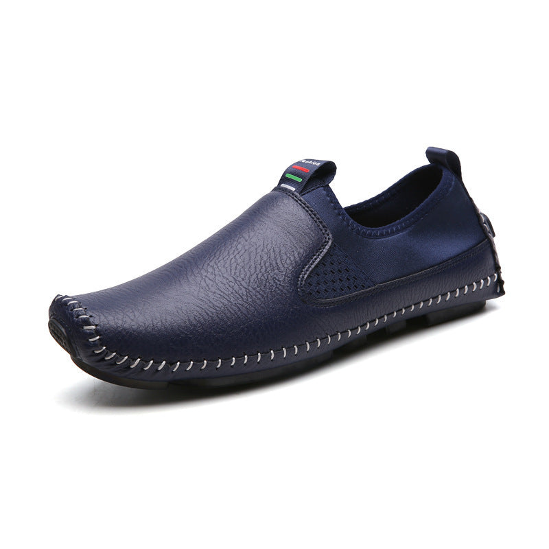 Breathable leather shoes Product category: lazy shoes Opening depth: shallow mouth (below 7cm) Applicable age: youth (18-40 years old) Suitable season: summer, winter, spring, autumn Popular elements: car stitching, leather stitching Applicable gender: ma