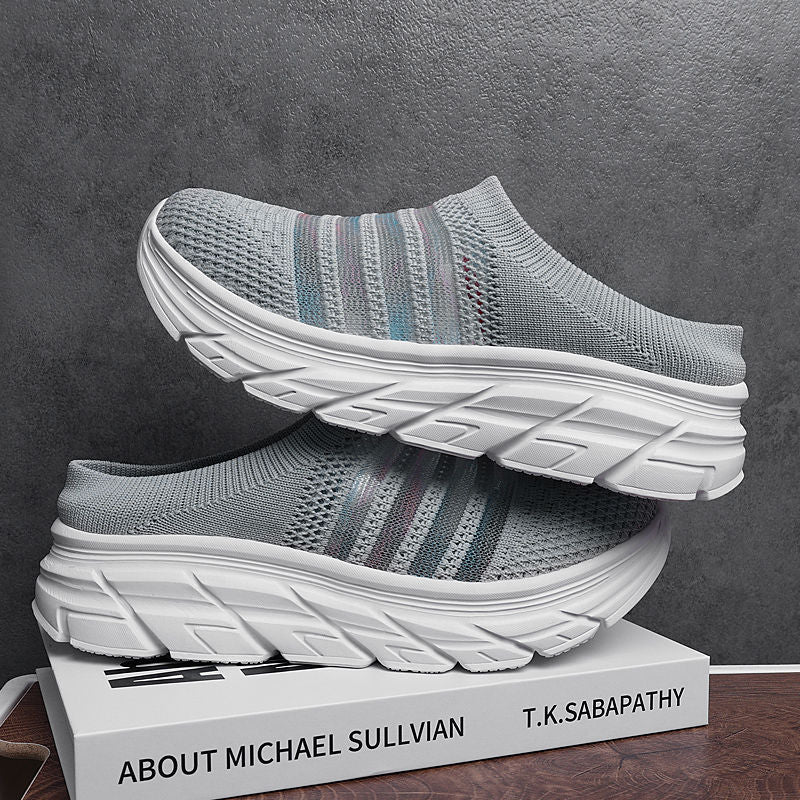 Women's Fashionable All-match Casual Platform Flying Woven Shoes Product information: Pattern: solid color Lining material: Mesh Color: Gray Size: 35, 36, 37, 38, 39, 40, 41, 42, 43, 44 Sole craft: viscose shoes Sole material: EVA Applicable scenarios: Le