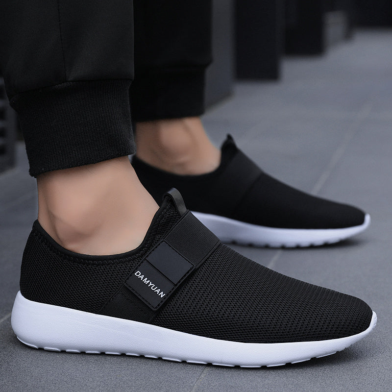 Breathable one pedal lazy running shoes men Function: breathable Closed way: sets of feet Popular elements: plain Heel High: Low Heel Toe style: round head Occasion: Sports and leisure Heel style: flat heel Sole material: PU Upper lining material: mesh Br
