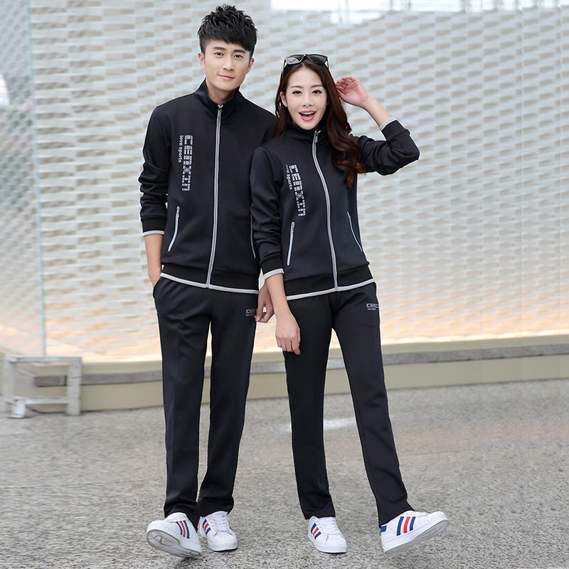 Men and women couple sports casual suit fashion Fabric name: chemical fiber blended Main fabric composition: polyester fiber (polyester) The content of the main fabric ingredient: 95 (%) Men's size bust Dress length Sleeve Length Shoulder width Pants leng