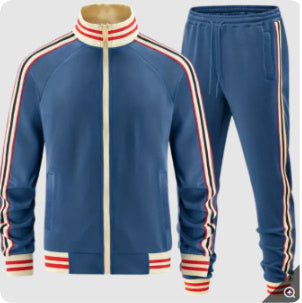 Turtleneck Zipper Cardigan Top Trousers Suit