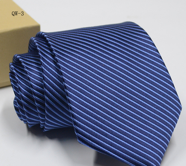 Business dress tie Tie bow tie width: normal Processing method: Jacquard Style: arrow type Applicable gender: male Material: Polyester Pattern: stripes Applicable age: Adult Style : Administration Specifications : 8cm* 145cm Business dress tie Tie bow tie