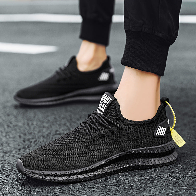 Flying Woven Mesh Sports Casual Running Shoes Men's Single Shoes Product information: Upper material: Flying mesh Sole material: MD Heel shape: Flat heel Inner material: Mesh Opening depth: Shallow (less than 7cm) Upper height: Low upper Toe shape: Round