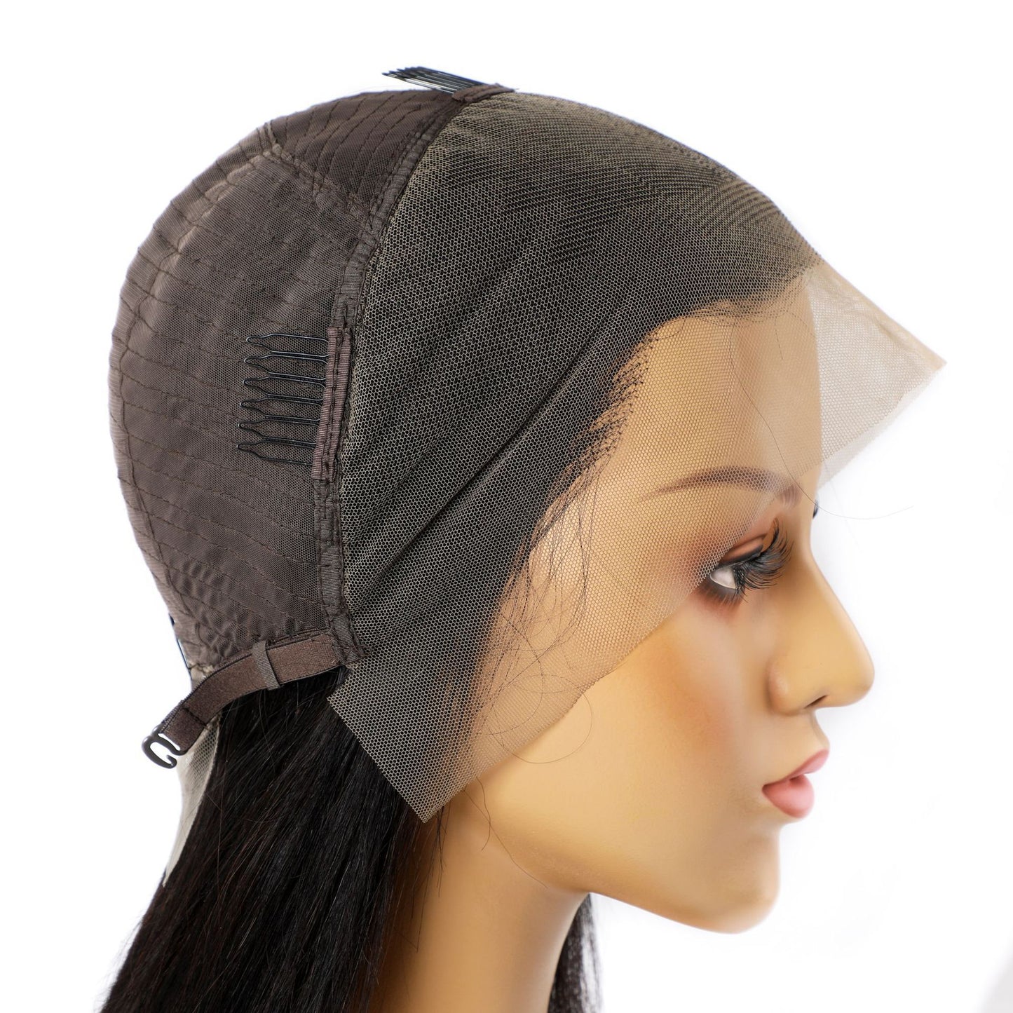 Real Human Hair Wig Lace Hair Set 9a Hair Quality Straight Hair Product information: Product name: European and American former lace wig Material: Real person hair Hair color: Black Length: 8 to 30 inches Style: Natural Suitable for: Ladies Processing tec