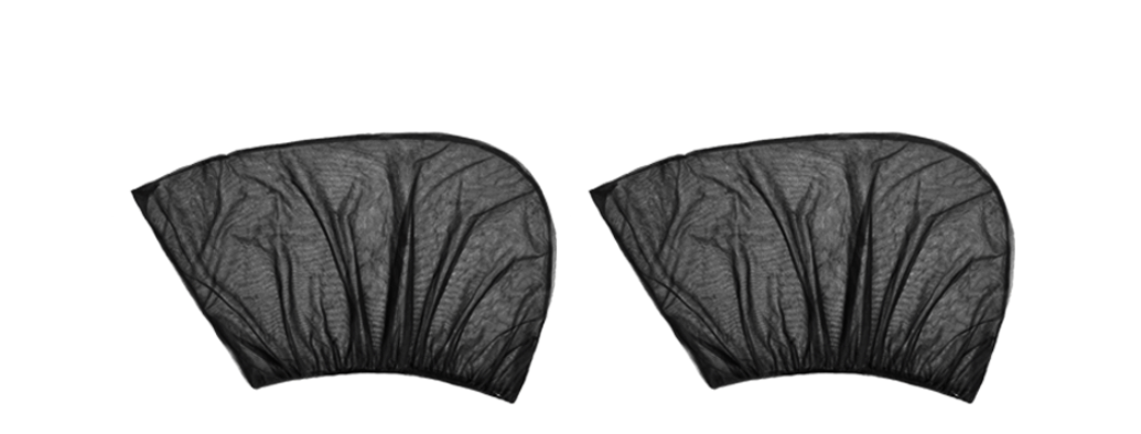 Car window sunshade Sunscreen insulated sunshade Side window sunblock Mosquito-proof dust-proof sunshade Product introduction: Material: polyester mesh, elastic band product name: black yarn side cover product packaging: OPP bag product color: black Mater
