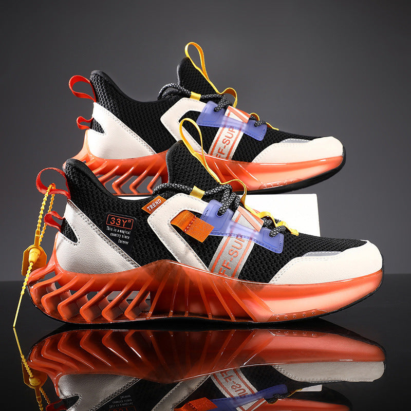 Blade Sneakers Flying Woven Mesh Shoes Youth Shock Absorption Running Shoes Fitness Product information: Product category: sports casual shoes Applicable age: youth (18-40 years old) Style: Sports Function: breathable, lightweight, wear-resistant, shock a