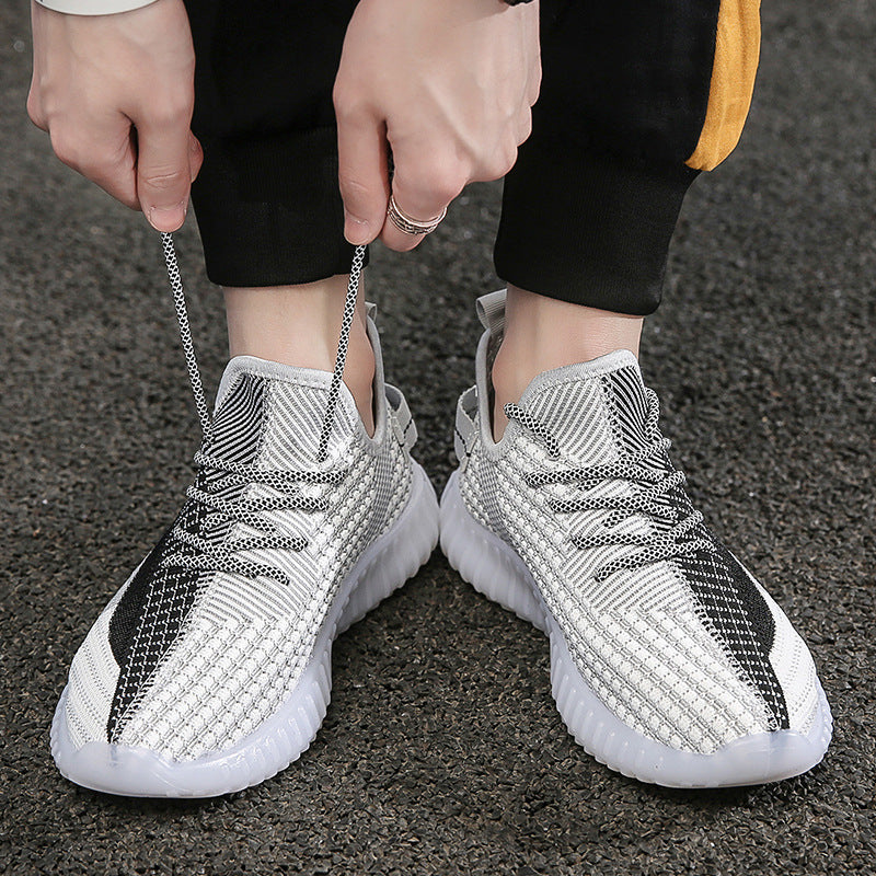 New Coconut Shoes Men's Breathable Mesh Fly Woven Sneakers Product Information : Product Category: Coconut Shoes Style: Sports Function: Breathable, lightweight Applicable gender: male pattern: plain Upper material: flying weave Applicable sports: general