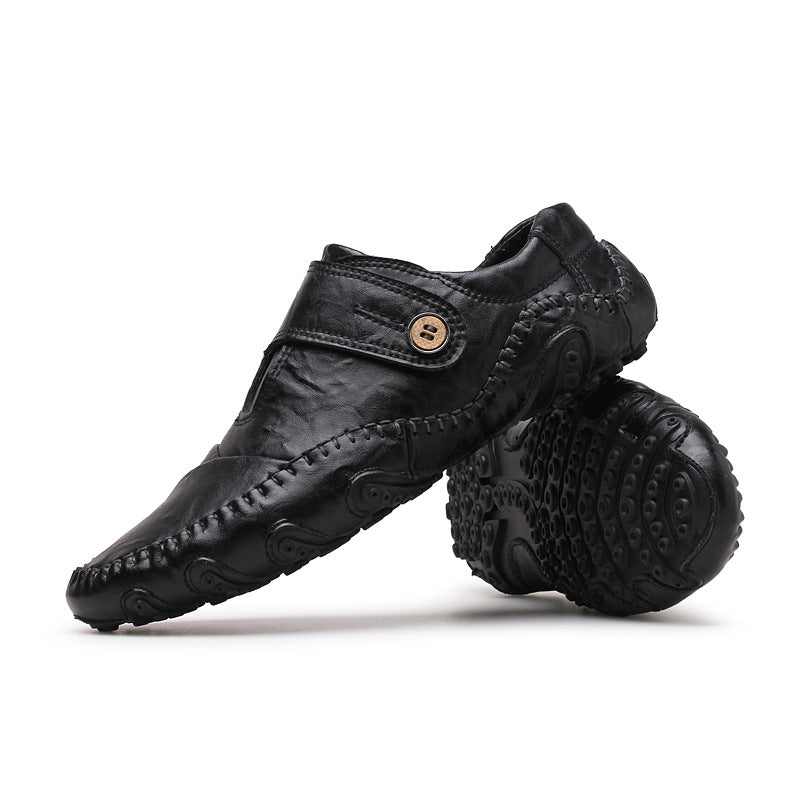 Casual Leather Shoes British Wind Beanie Shoes Specification: Upper material: Two-layer leather Sole material: Rubber Applicable gender: Male Size chart: Casual Leather Shoes British Wind Beanie Shoes Specification: Upper material: Two-layer leather Sole