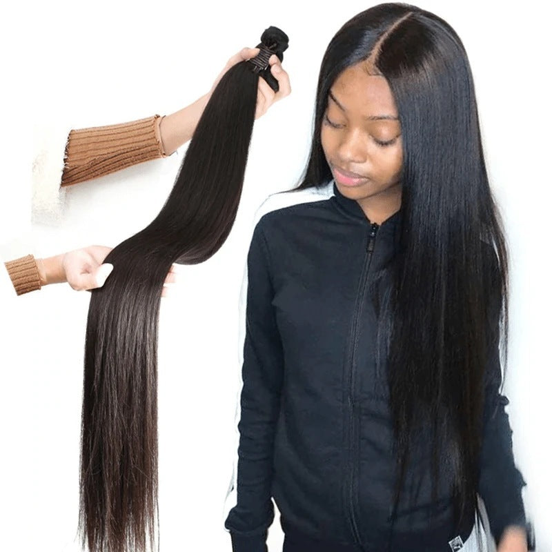Long Size Hair Weaves Real Wigs and Hair Weaves Product Information: Style: simple Model: Straight hair and smooth hair weave Applicable people: ladies Processing technology: mechanism Wig length: medium and long hair Whether it can be dyed and ironed: It