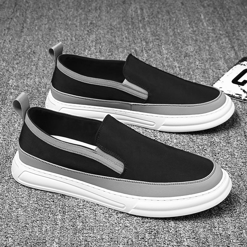 Men Sneakers Casual Breathable Light Loafers Men Black Gray Sweat Absorbent Flat Shoes Men Slip-On Anti-odor Shoes Specification: Style: leisure Function: Wear-resistant Upper material: Canvas Sole Material: Rubber Wearing style: Front tie Popular element