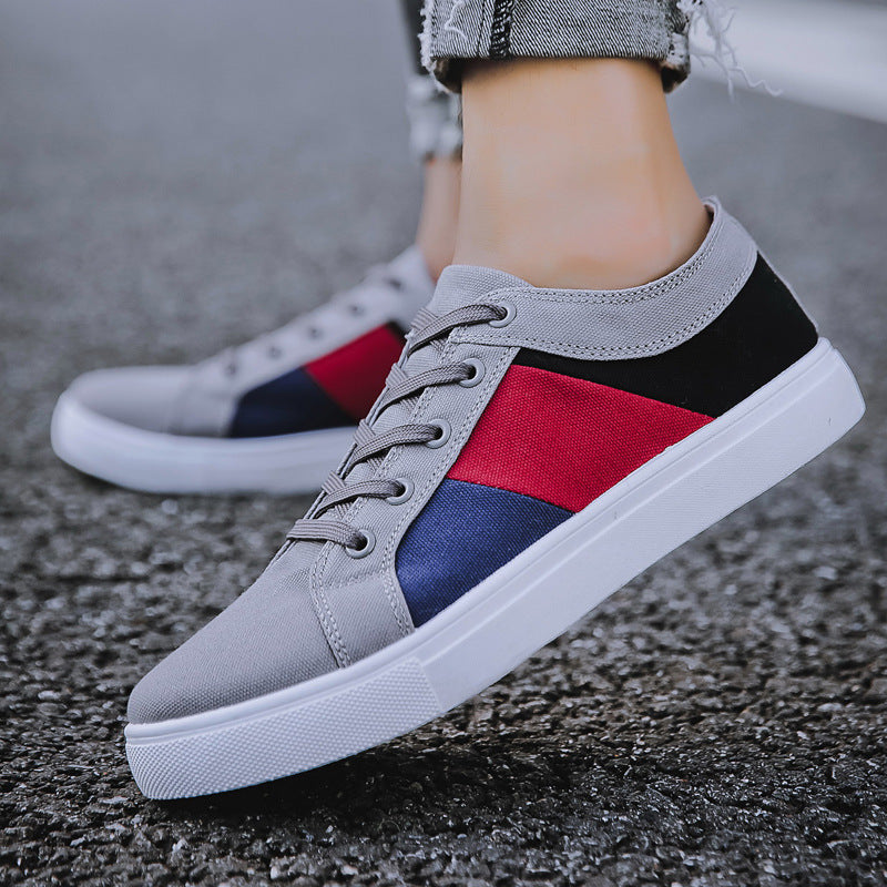New Canvas Shoes Men Big Shoe 46 47 Man Sneakers Shoes Specification: Pattern: Plain Upper material: Canvas Applicable sports: Jogging/long-distance running Wearing style: Back tie Opening depth: High mouth (above 11cm) Upper height: Low Heel height: Supe