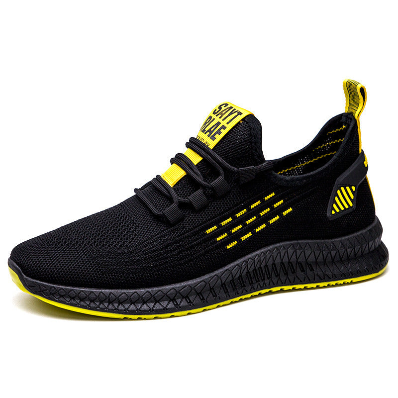 Men's Casual Fly Woven Breathable Sports Shoes Product information: Applicable gender: male Upper material: breathable flying woven Sole material: plastic Wearing style: front tie Heel shape: flat heel Inside material: comfortable inside Opening depth: sh
