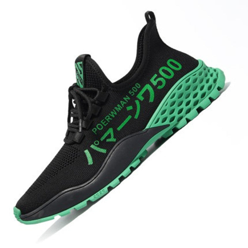 Flying Woven Breathable Casual Shoes Fashion Trend Running Shoes Product information: Upper Material: Mesh Sole material: EVA Wearing style: front tie Inside material: mesh Upper height: low Toe shape: round toe Heel height: low heel (1-3CM) Sole craft: i