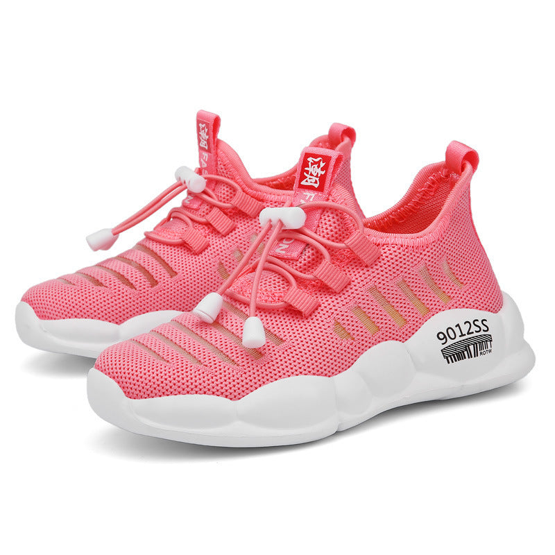 Sports Shoes Breathable Casual Shoes Comfortable Children's Shoes Product Information: Upper material: mesh cloth surface Function: Breathable Pattern: plain Sole Material: Rubber Thickness: single Wearing style: front tie Size Information: Size: 26, 27,