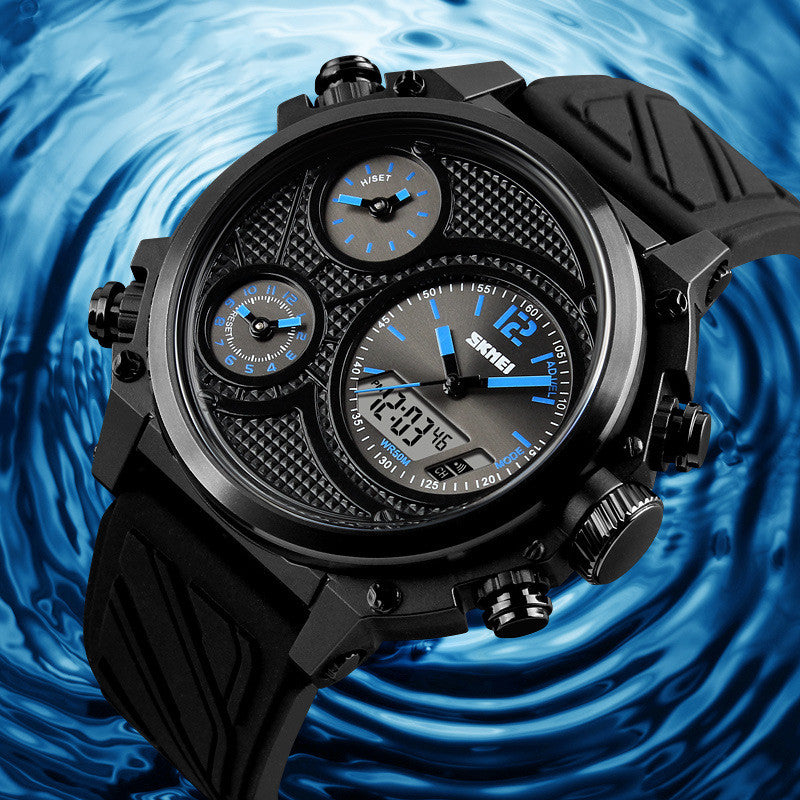 Multifunctional Outdoor Sports Men Watch Product information: Model: 1359 Net weight: 82g Movement: electronic movement Mirror: high transparent resin mirror Case: ABS+stainless steel Strap: Silicone Clasp: stainless steel Water resistance: 50 meters Func