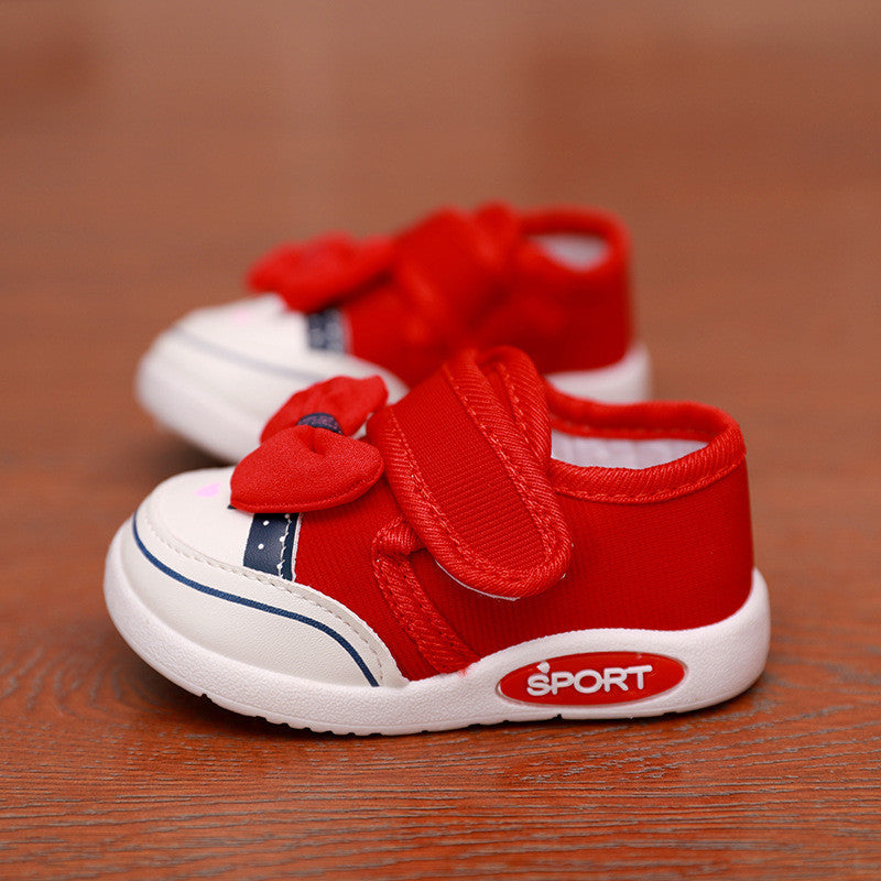 Casual Shoes Bow Princess Shoes Baby Toddler Shoes Product Information: Sole Material: Rubber Upper height: low Upper material: canvas Function: breathable Wearing style: Velcro Pattern: plain Sole craft: viscose shoes Inside material: mesh Size Informati