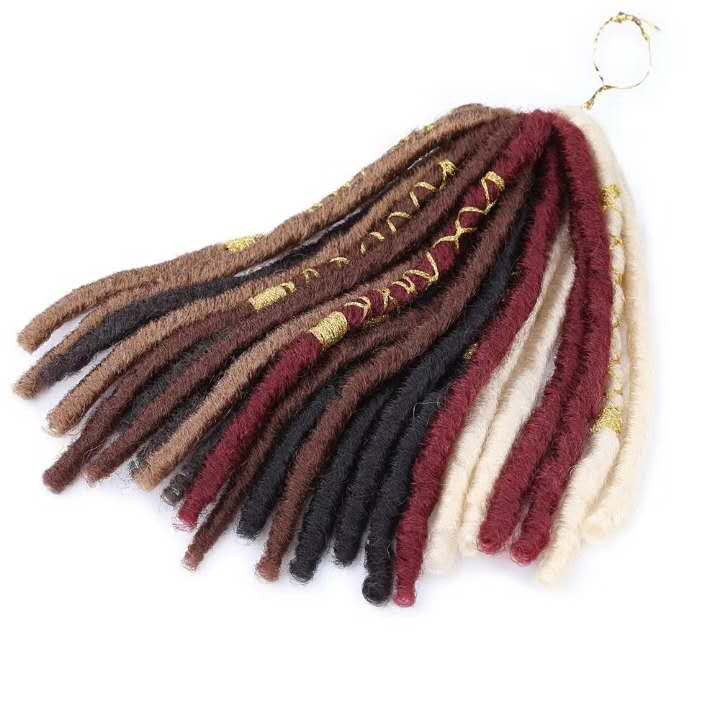 Soft Dread Locs Twist Hair Faux Locs Crochet Braids Product information: Name: Wig connection Length: 12nch (folded) Net weight: 120G. One pack: 20 pieces Material: Imported Japanese silk Color: 1B# 4# 27# 30# Bug# in large stock Whole head dosage: 4-5 pa