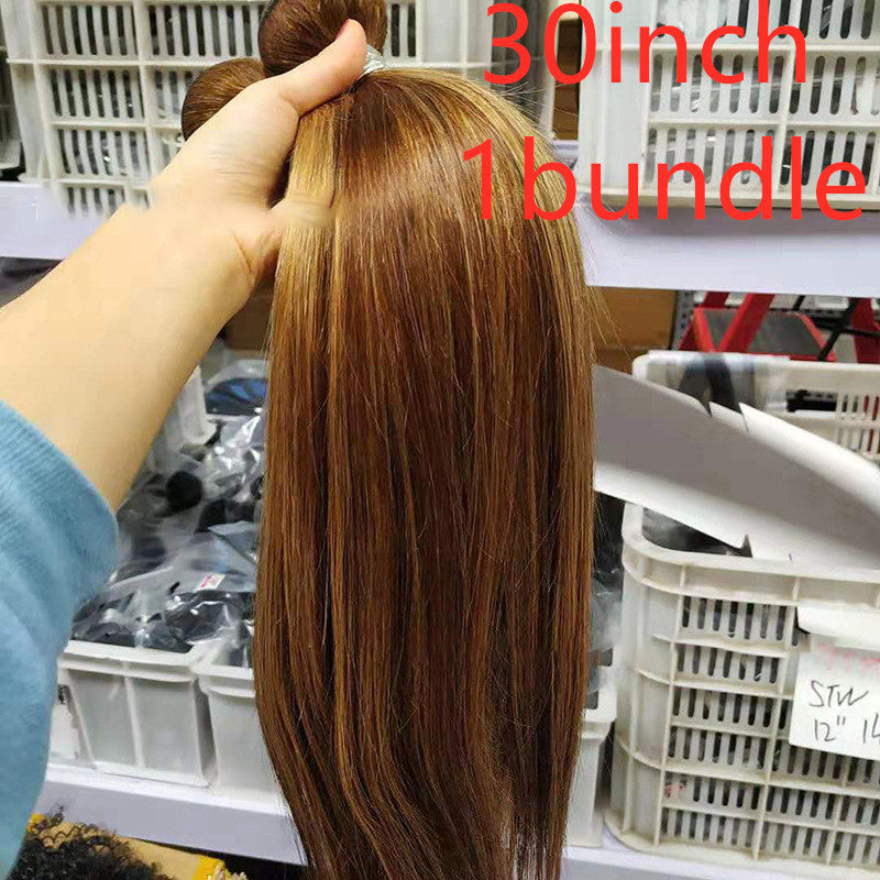 Highlight bundles with closure straight brazilian human hair Product information: Brand: HRS Brand Type: European and American brands Style: star fashion Model: Human Hair Weaves Applicable people: Ms. Treatment process: mechanism Wig length: long hair Ca