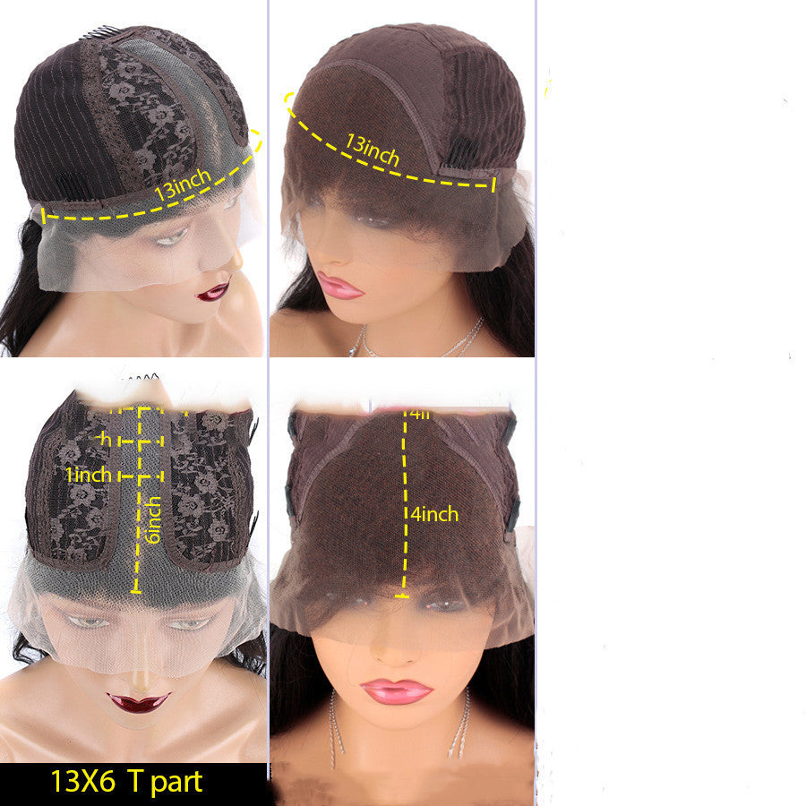 Real Human Hair Gradient Front Lace Headgear Product information: Style: natural Model: 1b/light brown Applicable people: general Processing technology: mechanism / hand-woven Wig length: medium long hair Can it be dyed hot: it can be dyed hot Hair materi