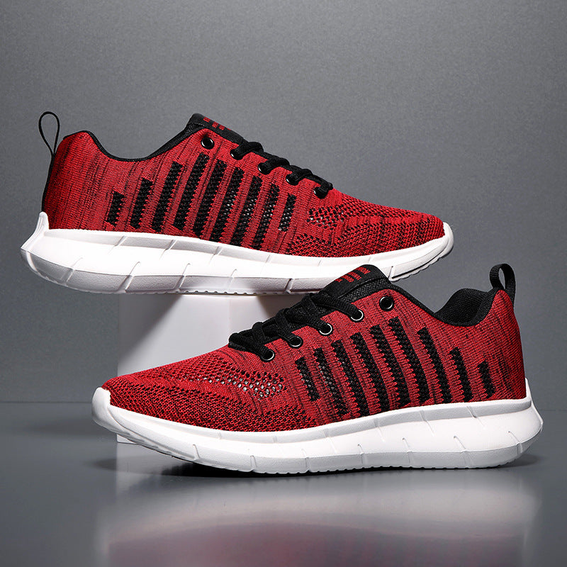 Breathable Fly Woven Mesh Sneakers Plus Size Men's Shoes Product information: Heel shape: flat heel Inside material: mesh Opening depth: middle mouth (7-11CM) Upper height: low Toe shape: round toe Heel height: low heel (1-3CM) Sole craft: viscose shoes C
