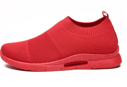 Flying Woven Breathable Mesh Elastic Casual Shoes Product information: Wearing style: front tie Function: Breathable pattern: plain Upper height: low Sole material: MD Size information: Packing list: Casual shoes×1 Flying Woven Breathable Mesh Elastic Cas
